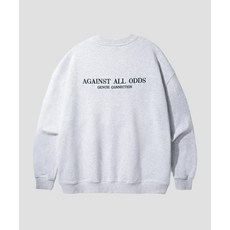 AGOD 오버핏 시그니처 자수 스웨트 셔츠 [화이트 멜란지] MT01 369275