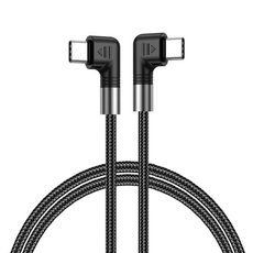 C to C ㄱ자형 고속충전 케이블 PD 100W E-Marker 5A, 1개, 블랙, 2m