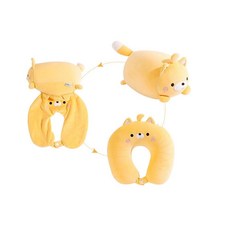 U형 목베개 고양이 휴대용 비행기 목 차량용 쿠션 46655pc 1(ea), 그레이 고양이