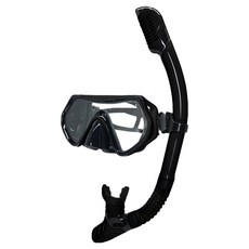 메이스 물유입차단 일안식 아쿠아 프리 스노쿨링 마스크 + 스노클 세트, 블랙