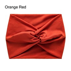 헤어 액세서리 두꺼운 꼬임형 초대형 운동용 헤어밴드 여성용 와이드 터번, Orange Red