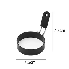 Anti-scald 계란 튀김 반지 스테인레스 스틸 Nonstick 라운드 팬케이크 금형 요리 아침 샌드위치 도구, Dia 7.5cm