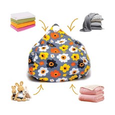 [신상 컬러 입고] 베베라팡 페이보릿 인형 정리함 장난감 보관함 빈백, 메꼬 플라워, 1개