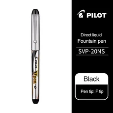 일본 파일럿 만년필 스트레이트 액체 SVP-20NS 일회용 Vpen F 펜촉 빠른 건조 대용량 학교 사무용품 1 개, 01 Black, 01 F 0.4-0.5mm, 1개
