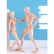 그림 포즈 연구용 관절인형 드로잉 미술용 인체모형, 4. 그레이 남성, 남성 15cm 여성 14cm