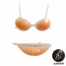 5cm加厚矽膠胸貼平胸顯大隱形文胸婚紗內衣小胸乳貼立體加厚胸貼, 1個, 5CM加厚矽膠 C（送肩帶）