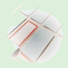 문서 적색 보호필름 견출지 라벨 유니온 34 x 67 7매입