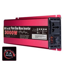 순수 사인파 인버터 DC 12V AC 220V 1000W1600W2200W3000W 휴대용 전원 은행 컨버터 태양 광, 4)3000W, 1개