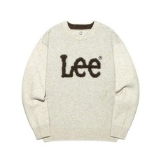 리 LEE 부클 빅 트위치 로고 니트 베이지 177798