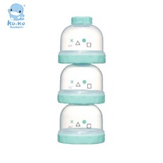 【新品】KUKU酷咕鴨 KUKU PLUS 純真之瞳疊疊樂奶粉罐-(一組), 氣泡藍, 1個