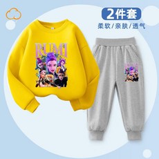 人氣熱賣 獵魔女團K-POP周邊二次元套頭兒童衛衣中大童時髦百搭休閒兩件套