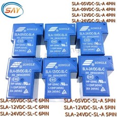 1PCS 전원 릴레이 SLA-05VDC-SL-A SLA-12VDC-SL-A SLA-24VDC-SL-A -C T90 30A 4/5/6PIN 5V 12V 24V 48V 시간 릴레이, 04 SLA-05VDC-SL-A 5PIN, 1개