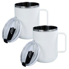 1+1 클래식 이중진공 304 스텐머그컵 세트, 화이트  2개, 500ml