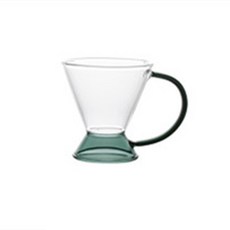 家用高硼硅玻璃茶水分離泡茶壺 個人專用可電陶爐加熱煮茶壺, 綠色單杯