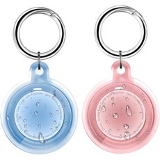 IPX8 방수 케이스 에어태그 2세대 2026 및 1세대용 전신 홀더 열쇠고리 긁힘 방지 커버 애플 수하물 애완동물 목걸이 자동차 열쇠 어린이용 분홍색 다채로운, B7-Clear Blue+Clear Pink