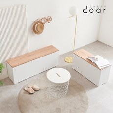 도아르 1200 광폭 윈도우시트 거실 수납 벤치 의자, 좁은폭 벤치수납장, 우드텍스쳐오크화이트