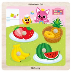 핑크퐁 베베꼭지퍼즐 과일 아기퍼즐, 1세트, 4피스