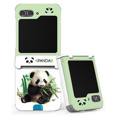 갤럭시Z플립5케이스 디자인 힌지보호 카드수납 범퍼, 아기바오 판다, 1개