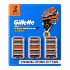 질레트 퓨전 플렉스볼 프로글라이드 파워 면도날, 12개입, 1개
