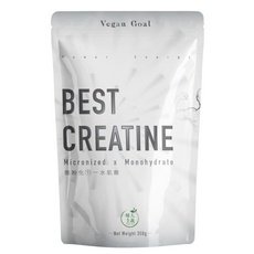 植人主義 Vegan Goal BEST CREATINE 微粉化一水肌酸 350g 無調味 水溶性 助力量訓練 提升運動表現 附專用湯匙, 1個, 特價！水和型肌酸350g（附專用湯匙）