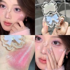 元氣啫喱細閃韓系腮紅 提亮 學生黨平價彩妝品, 1個, 蝶戀花溫變腮紅#01