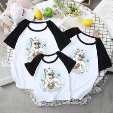 親子裝 全家服 短袖棉T 渡假鬥牛犬圖案 多色可選 兒童成人尺碼齊全