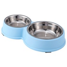 디모어 반려동물 땅콩 스테인리스 밥그릇, 스카이, 1개