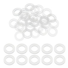 30개 M5 실리콘 플랫 와셔 5mm ID 25mm OD 2mm 두꺼운 일반 그롬멧 플라스틱 시트 개스킷 패스너 씰링 스페이서 링 워터 호스 와셔 흰색, 6mm x 30mm x 2mm, 20