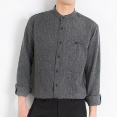 男款立領長袖襯衫