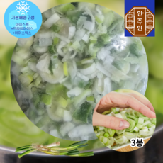 안주인몰 냉동 대파 슬라이스 1kgX3 대용량 절단 손질 급속동결, 3개