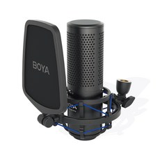 BOYA 24V 48V XLR YouTube Facebook 대형 다이어프램 스튜디오 콘덴서 마이크 팬텀, BY-M1000 프로