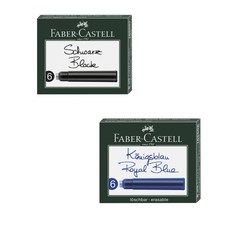 Faber-Castell 輝柏 卡式墨水管 (6支裝) (藍色/黑色), 1個, 185506藍色