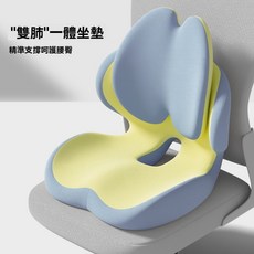 雙肺一體坐墊 精準支撐呵護腰臀, 藍色一體坐墊