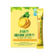 소이프 애사비 클렌즈 파인애플맛 사과초모식초 애플사이다비니거 액상 스틱, 1박스, 450ml