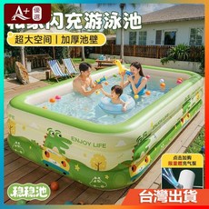 A 優選 遊泳池家用兒童免充氣可折疊水池家庭嬰兒遊泳桶戶外大型, 1個, 純水暢爽核心組,4.9英尺平波款+口袋款