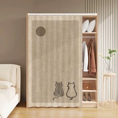 도어리스 책장 선반 60x100cm 가림막 커튼 펀치프리 가리개 슬라이딩 커튼 바란스
