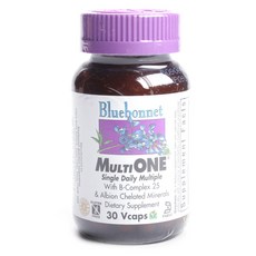Bluebonnet Multi One維生素B群&螫合礦物質植物膠囊, 30顆, 1罐