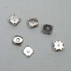 여고니야 10mm 자석단추 4P 가방 옷수선 똑딱이 자석단추, 8개, 실버