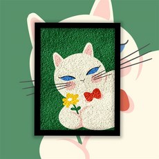 고양이 그림 그리기 백드롭페인팅 디지털 DIY 풀세트 유화, 1개, E. 녹색 배경