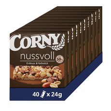 Corny 넛풀바 4개입 10팩 피넛 앤 초콜릿 Corny Nutful Bar Peanut and Whole Milk with Peanuts and Choco, 10개, 1g