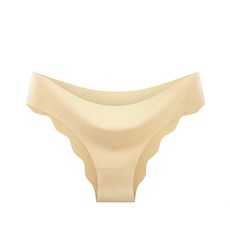 無痕一片式冰絲比基尼內褲，波浪邊透氣三角褲, XL