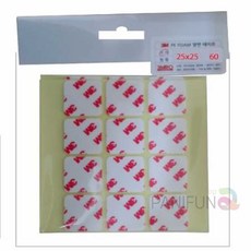 25mm 양면테이프 블랙박 60개 3M 사각 28832EA 1(ea)