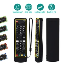 LG 호환 AKB에 맞는 다채로운 실리콘 케이스 보호 외장 75375604 75095308 시리즈 스마트 TV 리모컨 커버, 03 Black