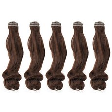 PATIKIL 20CM 인형용 가발 5개 세트 고온 실크로 만든 컬리 위그 인형용 헤어 메이킹 키트 DIY 핸드메이드 액세서리 (갈색)