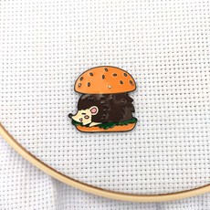 마그네틱 바늘 마인더 바느질 자석 고슴도치 귀여운 핫도그 크로스 스티치 자수 바느질 용품에 대한 바늘 키퍼, 햄버거 고슴도치, 1개