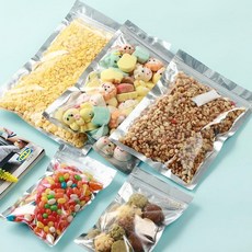 400팩 재밀폐 가능한 소형 마일라 백 식품 보관용 9.9 x 17.5cm3.9 x 6.9인치 지퍼락 파우치 백 벌크 재밀봉 가능한 냄새 방지 알루미늄 실버 호일 백 투명, 300, 3.3" x 5.5"