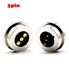 원형 고전류 자석 흡입 용수철 포고 핀 커넥터 암수 프로브 DC 전원 충전 마그네틱 커넥터 2 P 3 P 4 P 5P, 01 1sets, 01 3pin