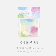 RAYRAYGO NOTE FOR 便簽本【水彩記事箋系列】6款 100張 無黏性 便條紙 留言紙 MEMO 備忘錄, 1個, (2) 愜意時光