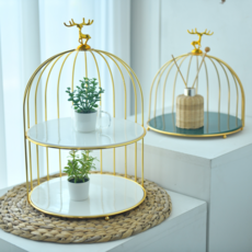 1단 2단 케이지 디저트 플레이팅 치즈 케이크 홈카페 트레이 도자기 세라믹 접시 애프터눈티, 2단 화이트 소, 1개