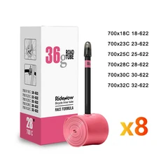 RideNow 도로 자전거 내부 TPU 블랙 프렌치 초경량 700x18 85mm, 01 36g 700x18-32C 8pcs, 03 45mm